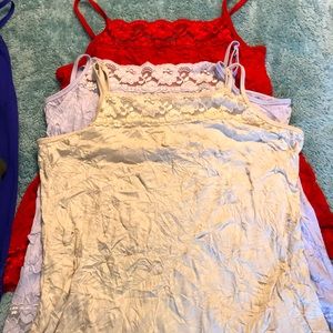 3 lace crinkle tops Maurices new